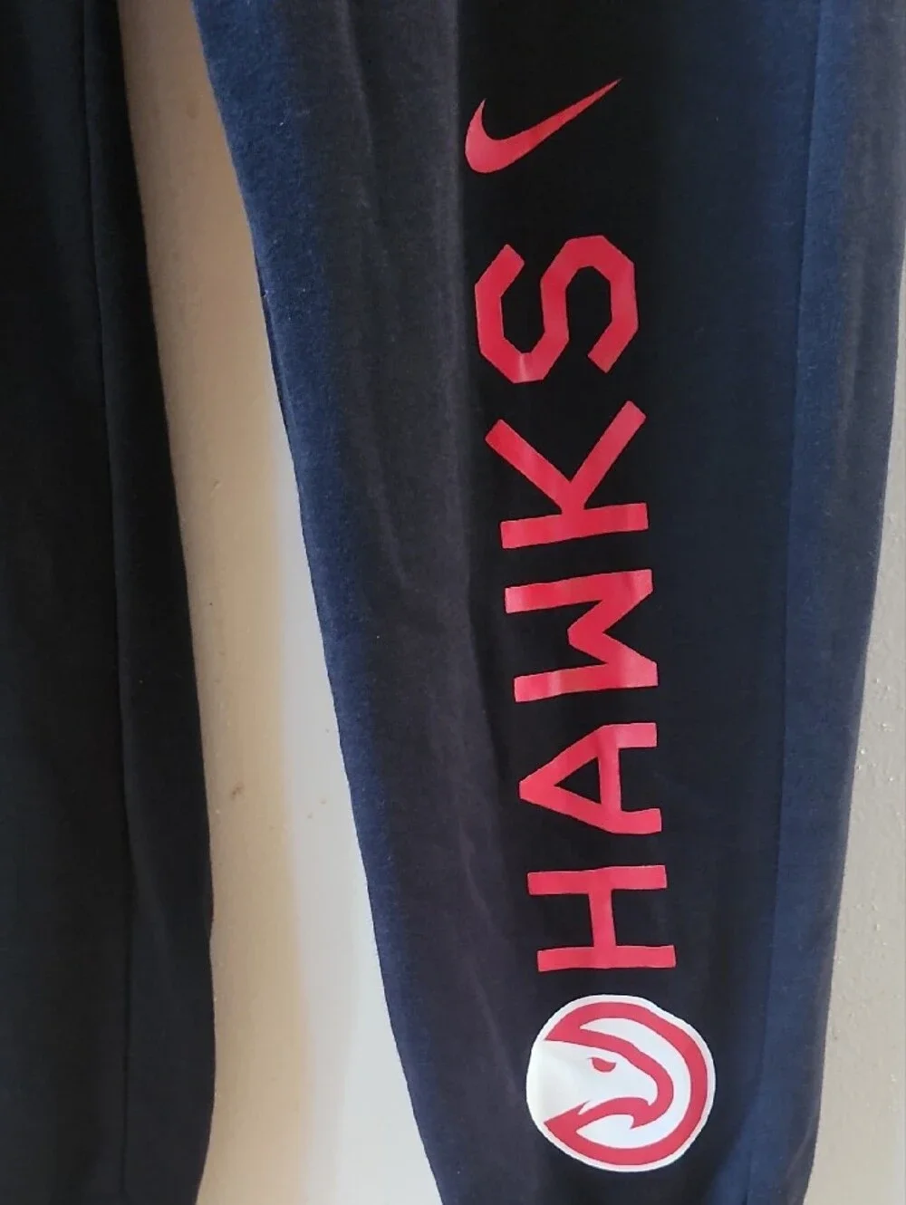 Nike Adult  Black Jogger Sweatpants with Red Hawks Script